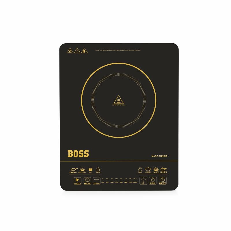 B537 BOSS Chefmax Induction Cooktop 2000W with 8 Cooking Mode, Touch Control and Pre-Set Timer